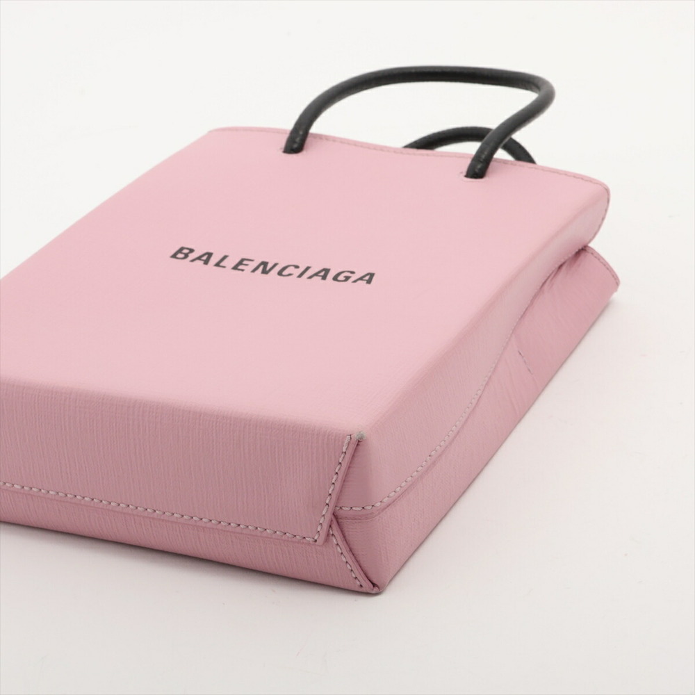 Balenciaga XXS Shopping Tote Leather Handbag Pink Black - Picture 3 of 8